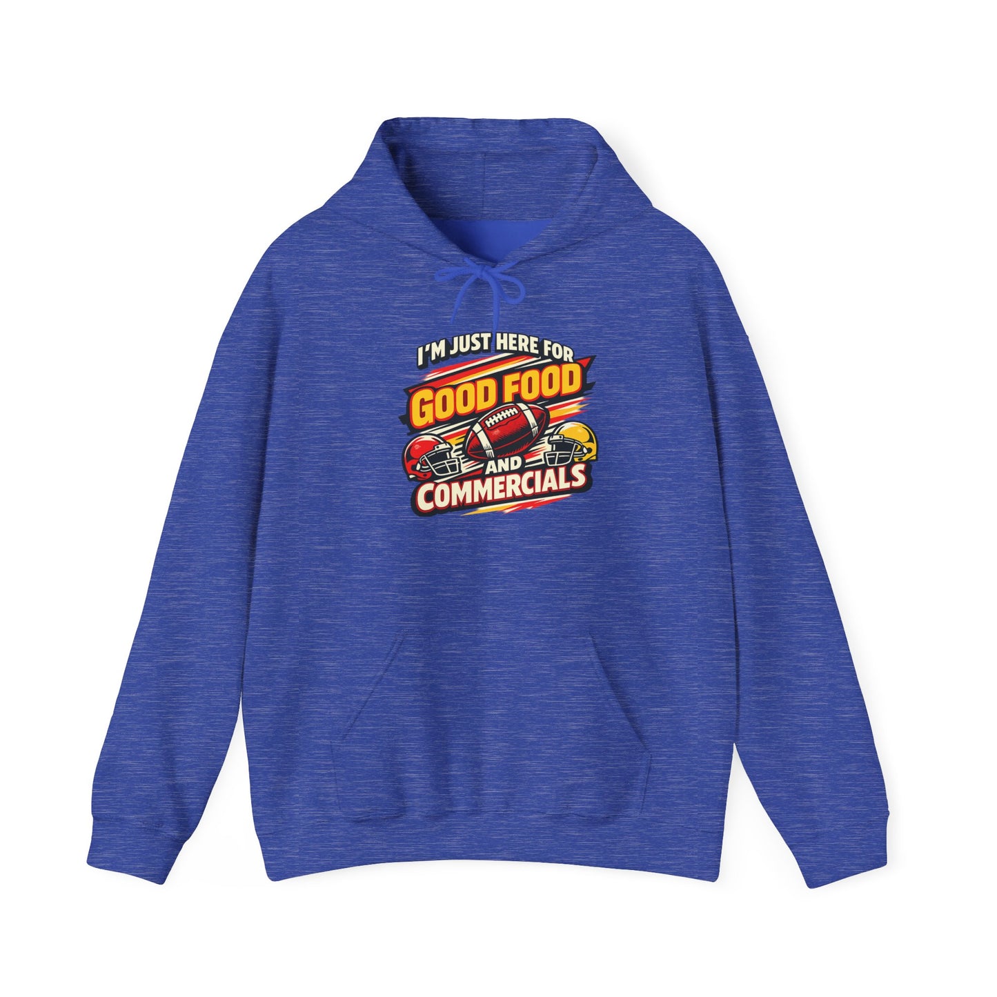 Game Day Vibes Hoodie | I’m Just Here for Good Food and Commercials Hooded Sweatshirt