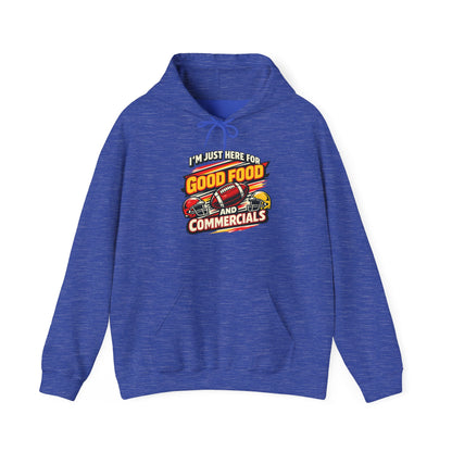 Game Day Vibes Hoodie | I’m Just Here for Good Food and Commercials Hooded Sweatshirt
