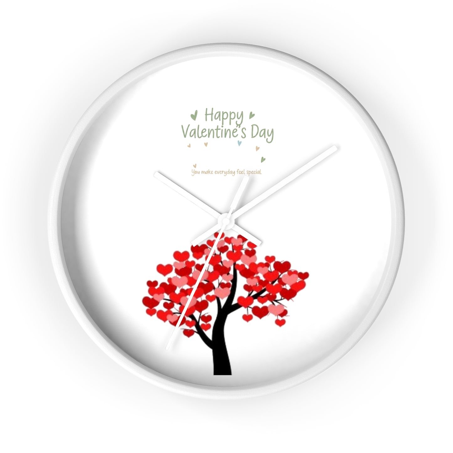Valentine Heart Tree Wall Clock | Happy Valentine's Day design