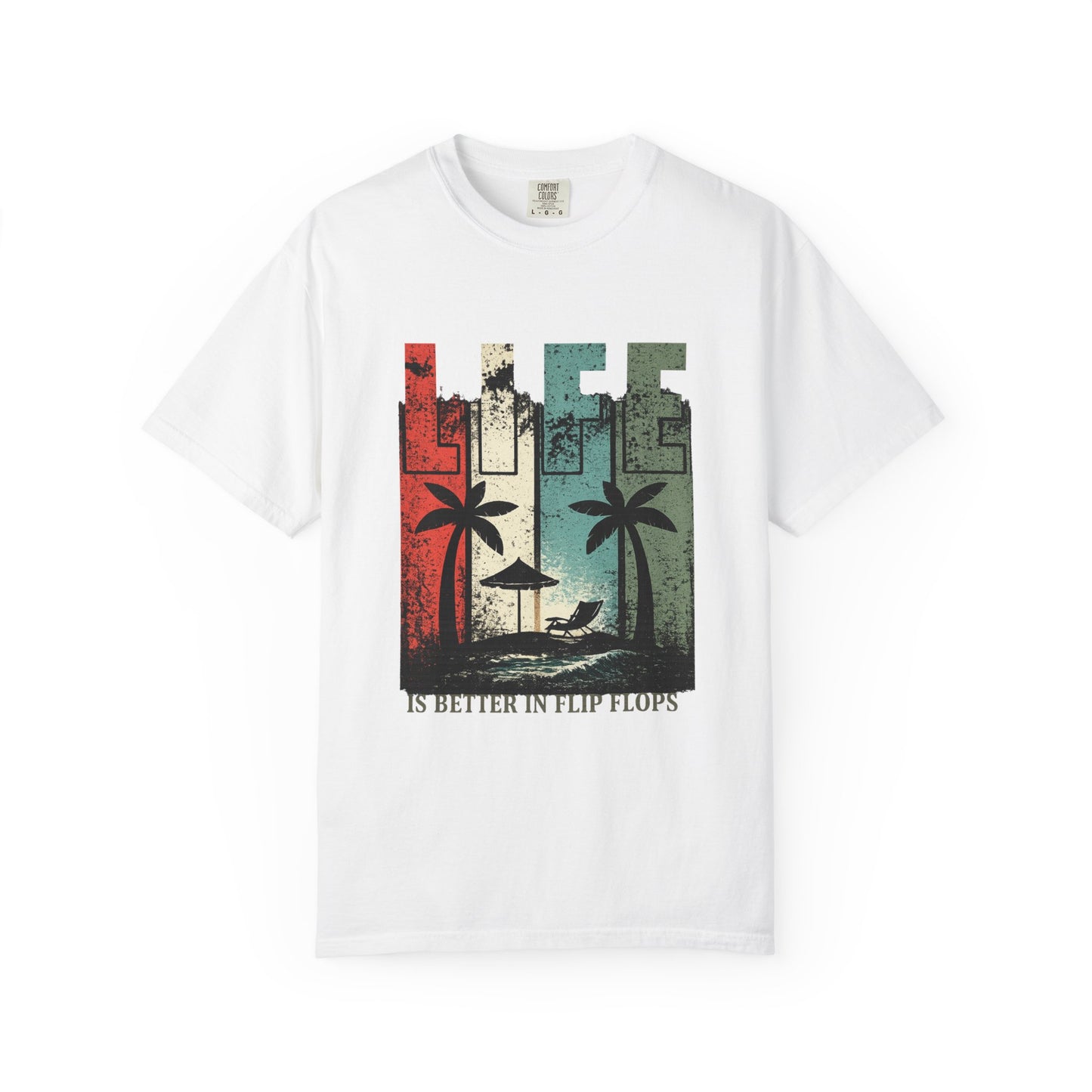 Life Is Better in Flip Flops T-Shirt — Vintage Beach Palm Tree Tee