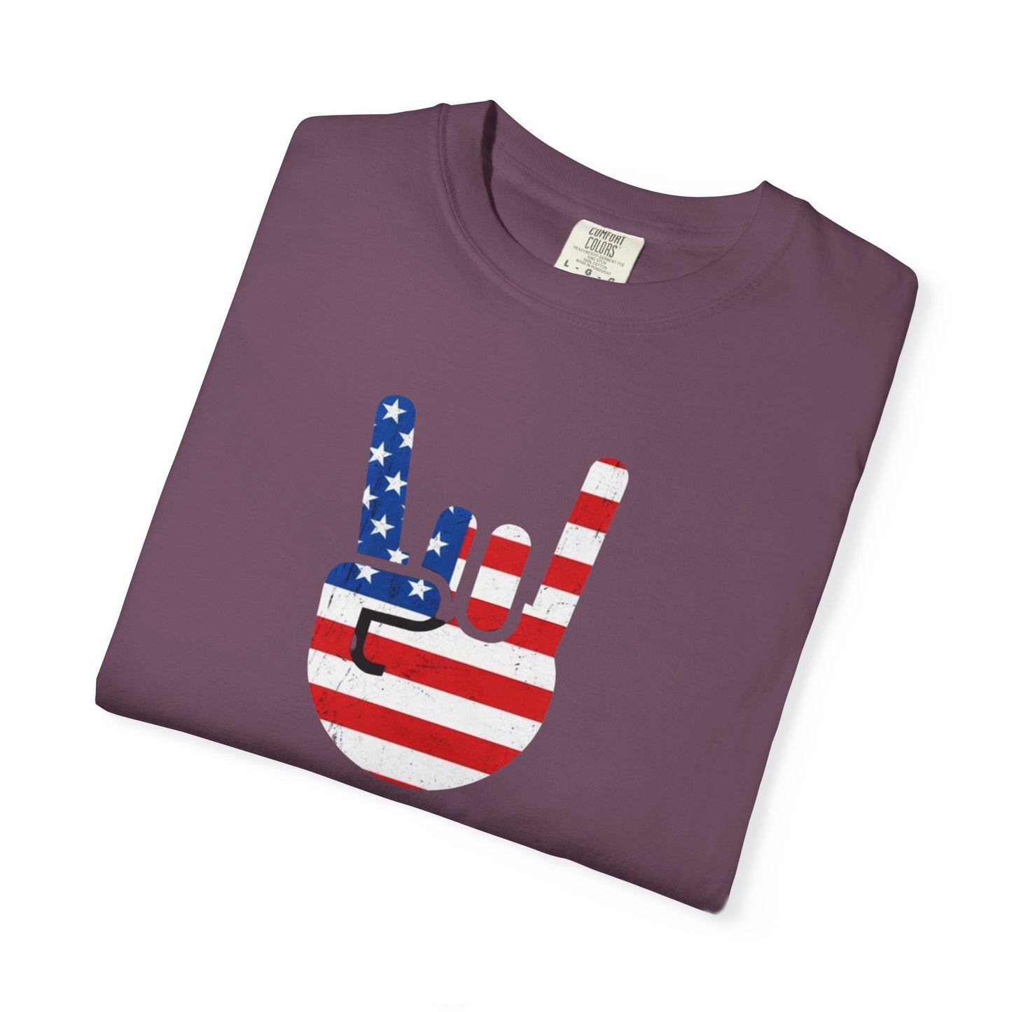 USA Rocks! Flag Hand Gesture T-Shirt