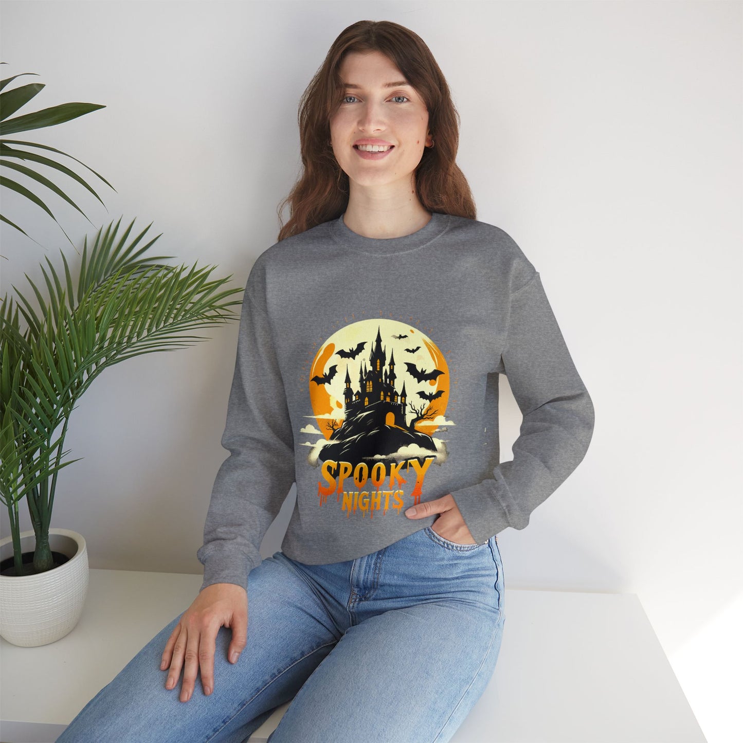 Spooky Nights Sweatshirt — Halloween Haunted Castle Crewneck