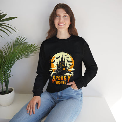 Spooky Nights Sweatshirt — Halloween Haunted Castle Crewneck