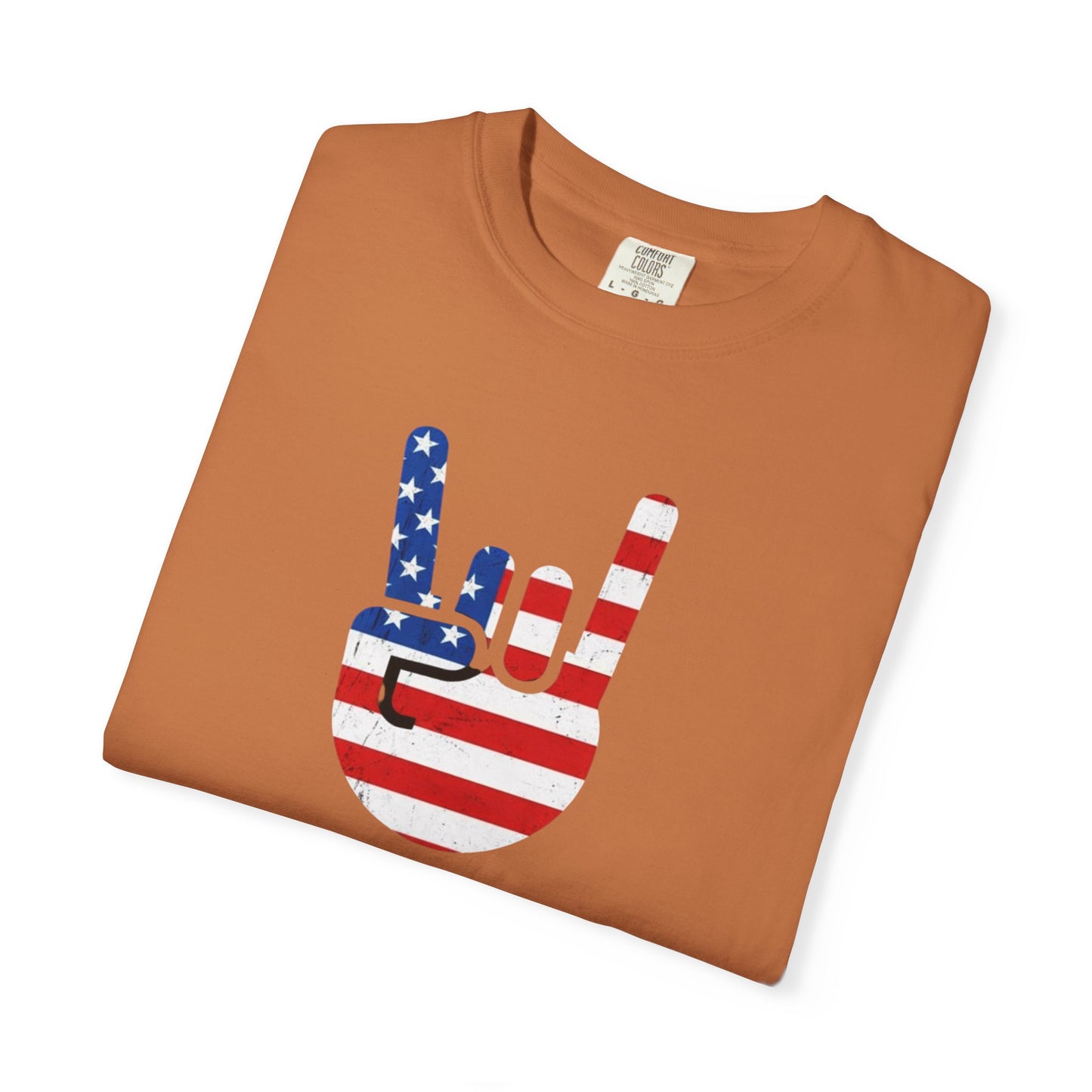 USA Rocks! Flag Hand Gesture T-Shirt