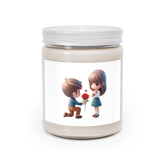 Boy Proposing with Rose Candle