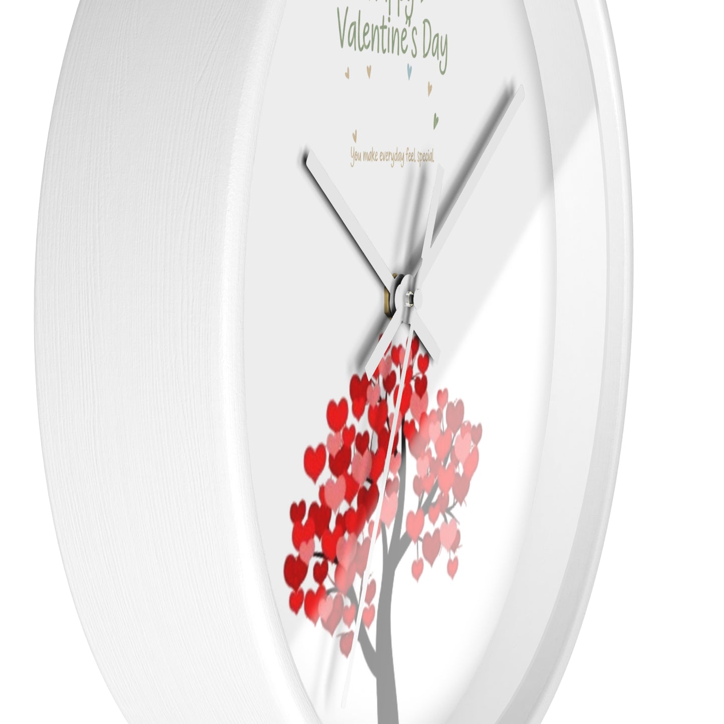 Valentine Heart Tree Wall Clock | Happy Valentine's Day design