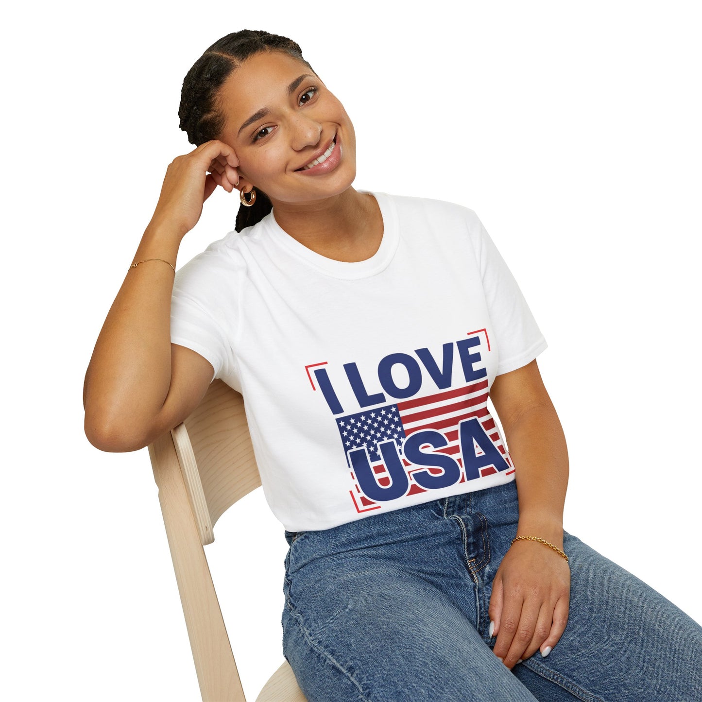 I Love USA T-Shirt — American Flag Patriotic Tee for 4th of July