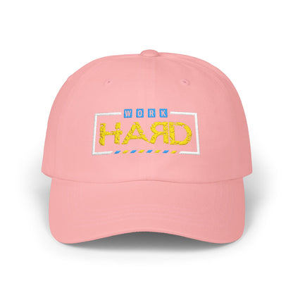 Work Hard Embroidered Dad Cap – Motivational Baseball Hat