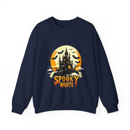 Spooky Nights Sweatshirt — Halloween Haunted Castle Crewneck
