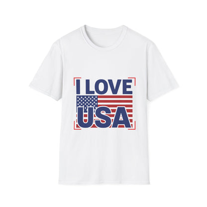 I Love USA T-Shirt — American Flag Patriotic Tee for 4th of July