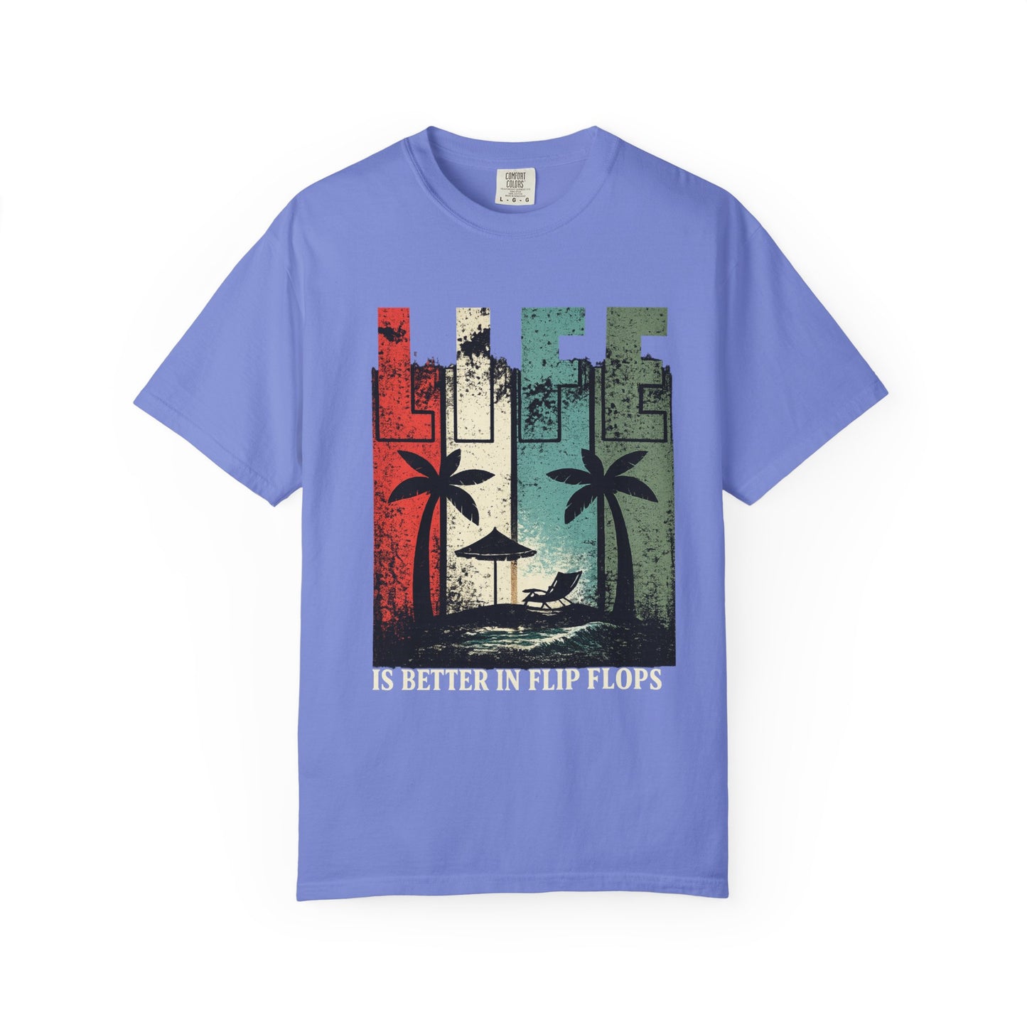 Life Is Better in Flip Flops T-Shirt — Vintage Beach Palm Tree Tee