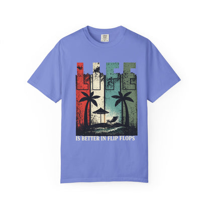 Life Is Better in Flip Flops T-Shirt — Vintage Beach Palm Tree Tee