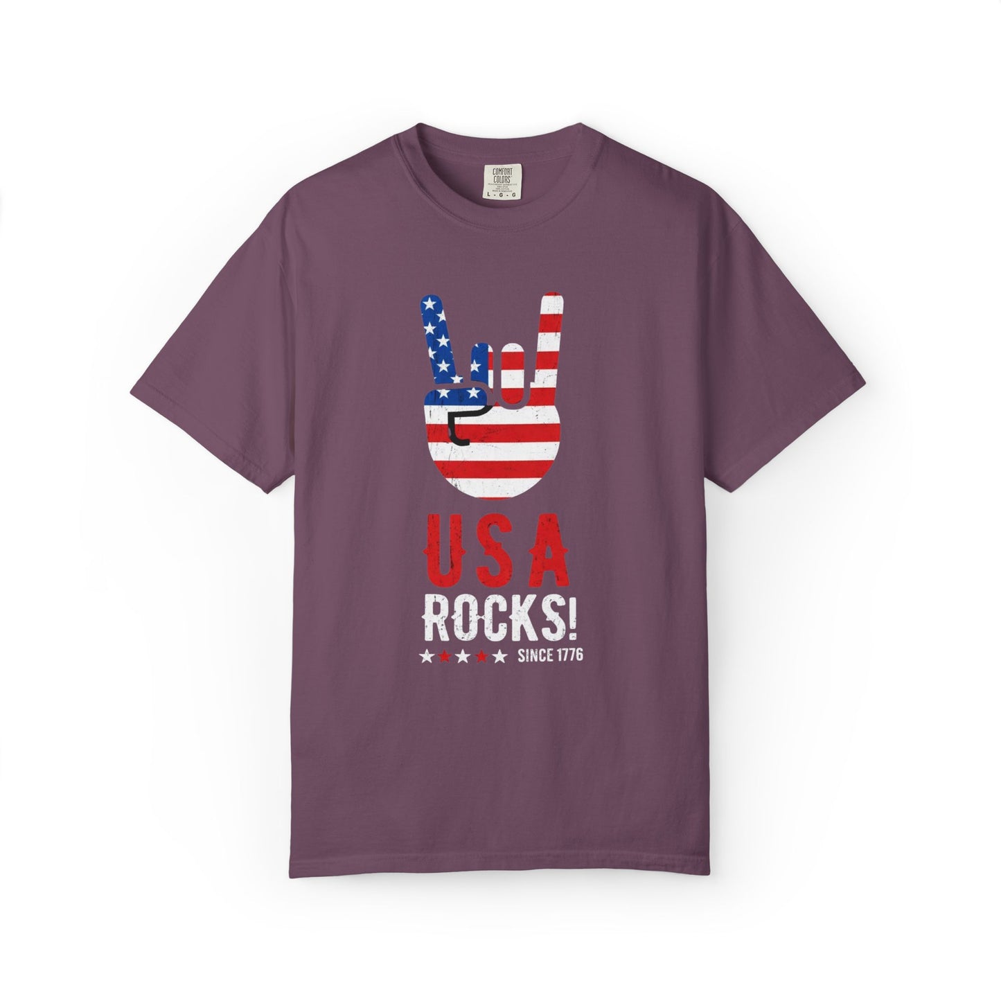 USA Rocks! Flag Hand Gesture T-Shirt