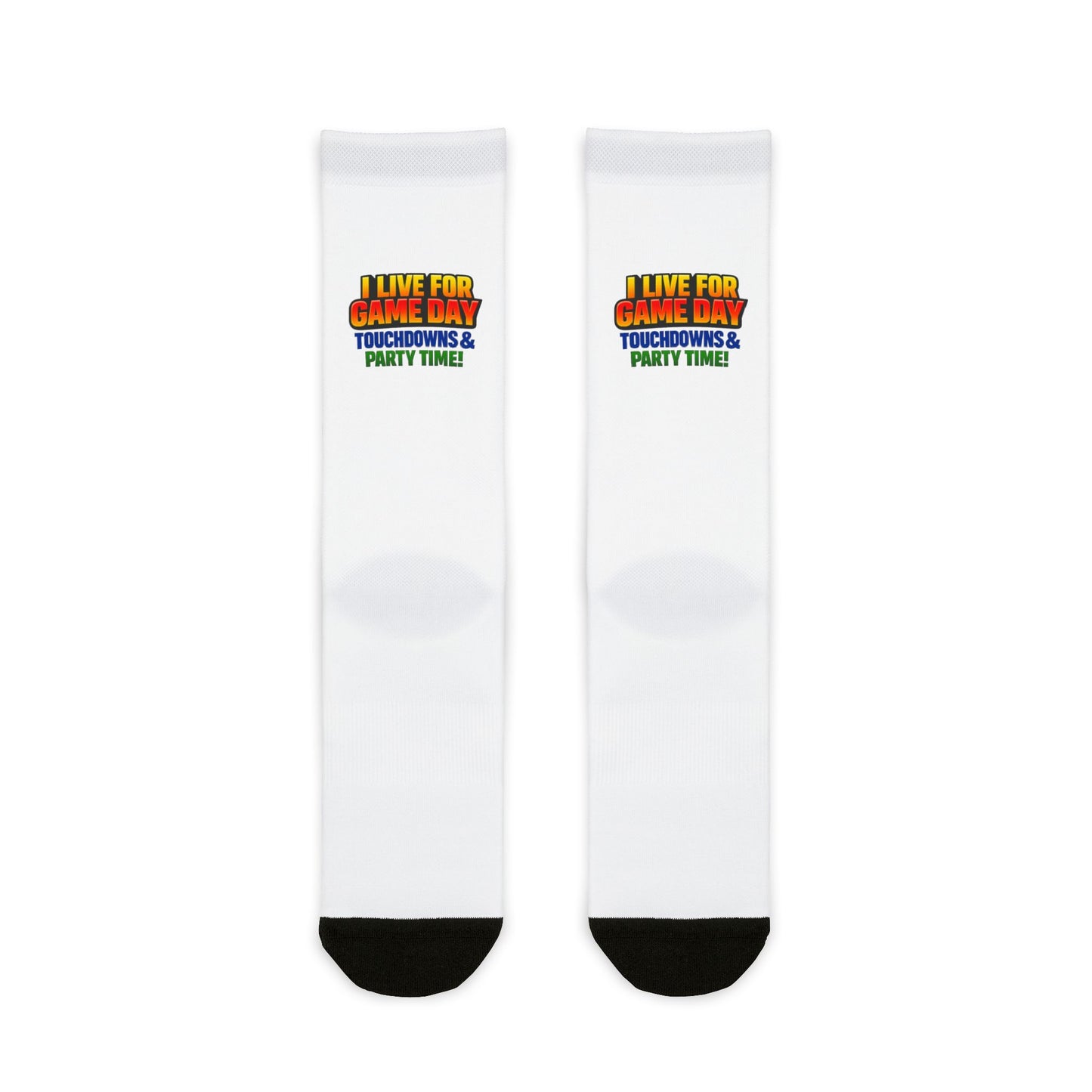 Game Day Vibes Crew Socks | Sports Touchdown Tailgate Sublimation Socks