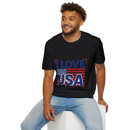 I Love USA T-Shirt — American Flag Patriotic Tee for 4th of July