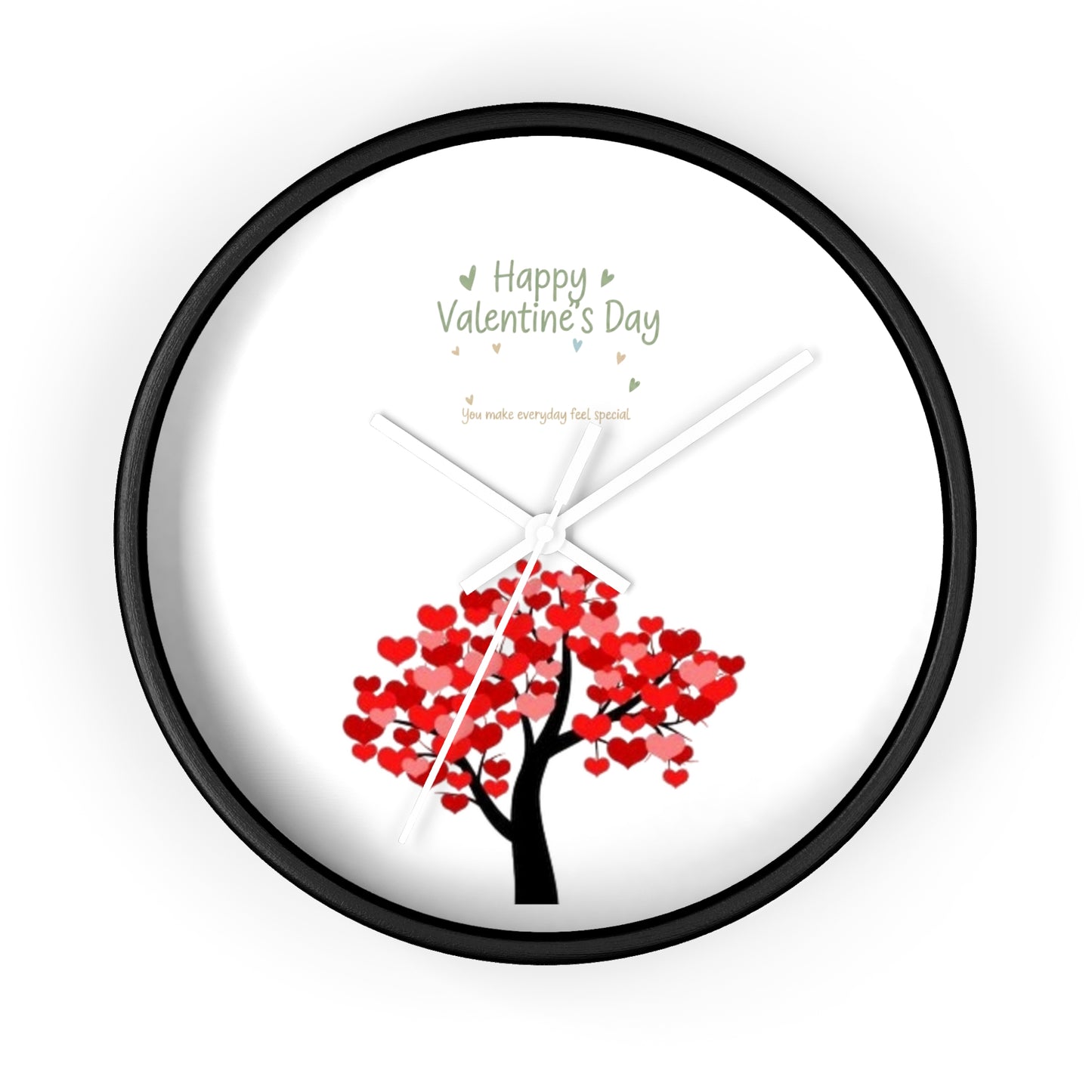 Valentine Heart Tree Wall Clock | Happy Valentine's Day design