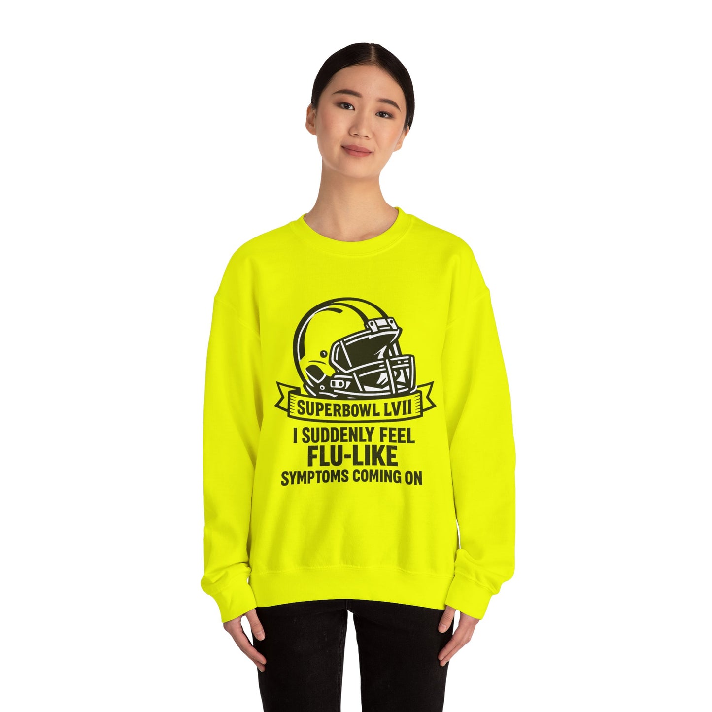Flu-Like Symptoms Football Helmet Crewneck Sweatshirt | Superbowl LVII Design