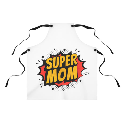 Super Mom Apron - Comic Pop Art Mother's Day Kitchen Apron