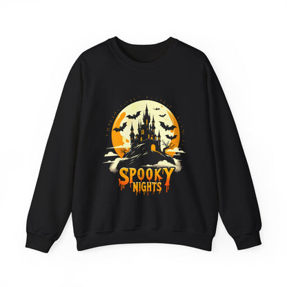 Spooky Nights Sweatshirt — Halloween Haunted Castle Crewneck