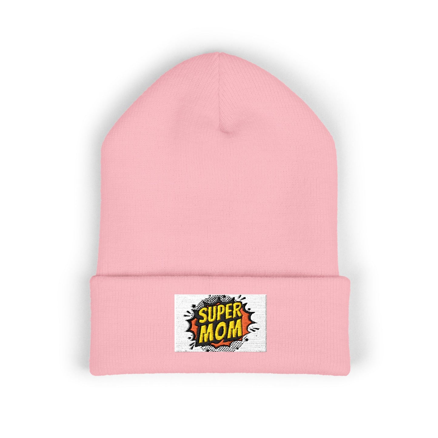 Super Mom Comic Burst Beanie | Cuffed Embroidered Beanie | A Pleasant Gift For Your Mom