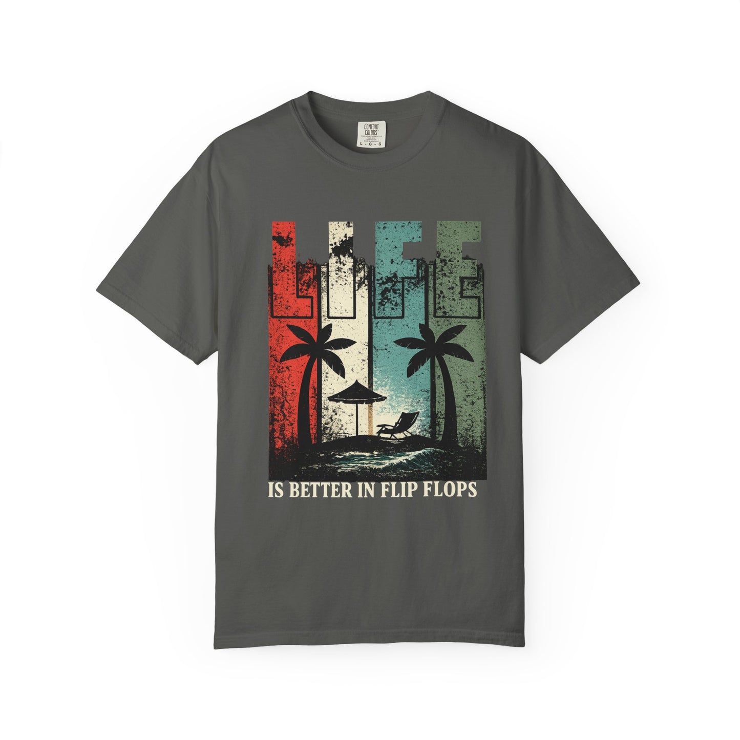 Life Is Better in Flip Flops T-Shirt — Vintage Beach Palm Tree Tee