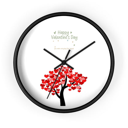 Valentine Heart Tree Wall Clock | Happy Valentine's Day design