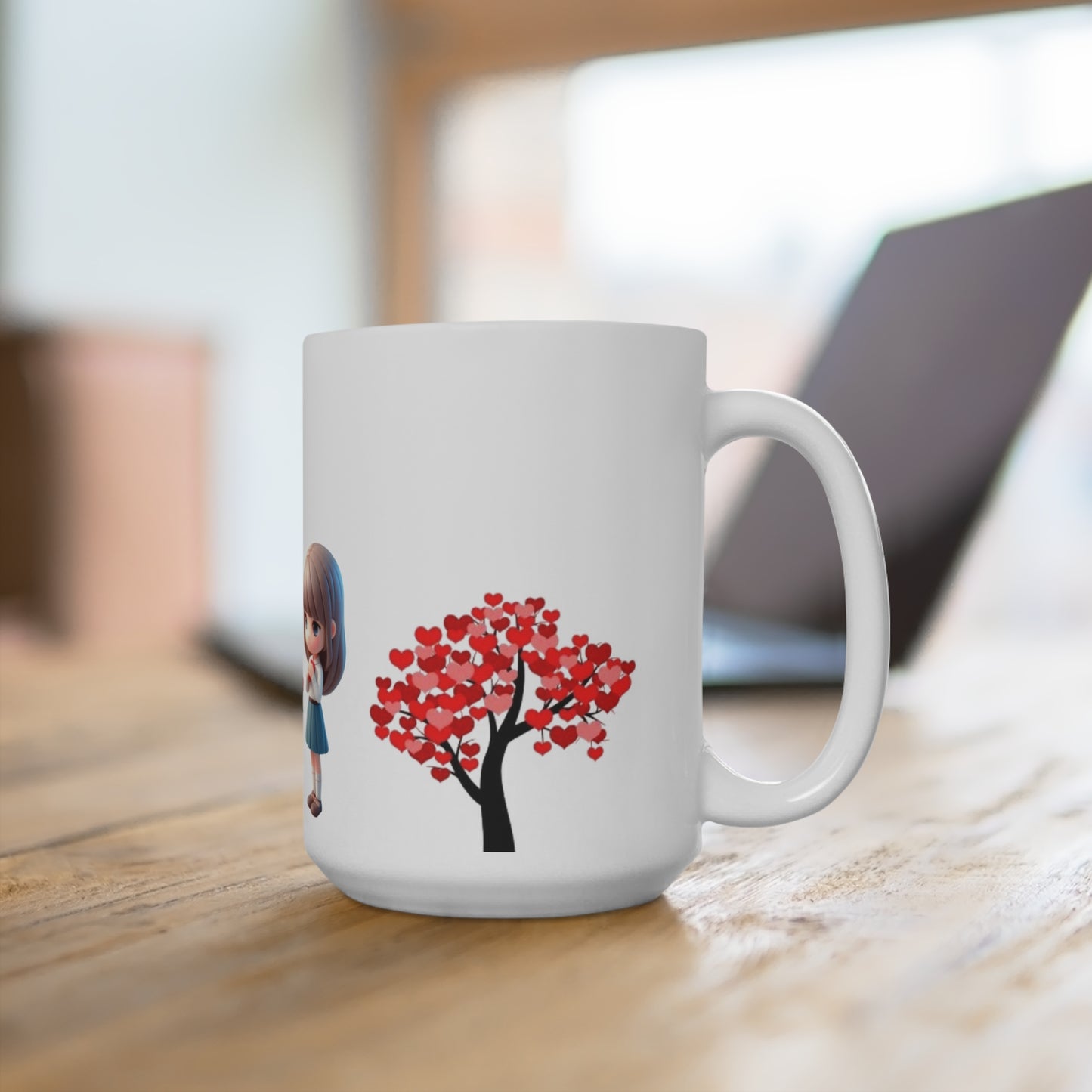 Boy Proposing to Girl Mug | Heart Tree Romance 15oz Ceramic