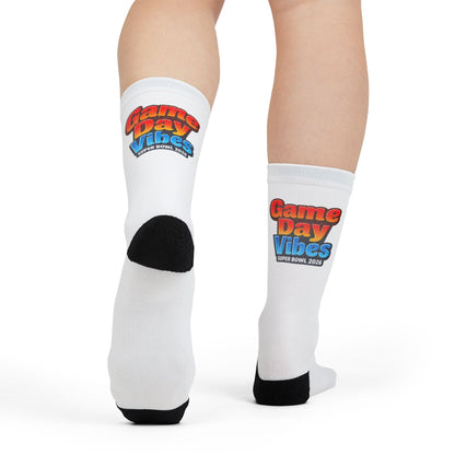 Game Day Vibes Crew Socks | Sports Touchdown Tailgate Sublimation Socks
