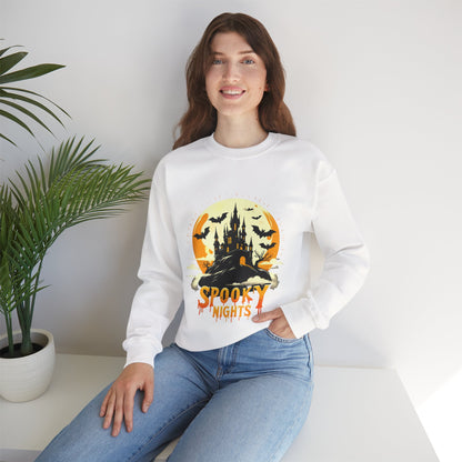 Spooky Nights Sweatshirt — Halloween Haunted Castle Crewneck