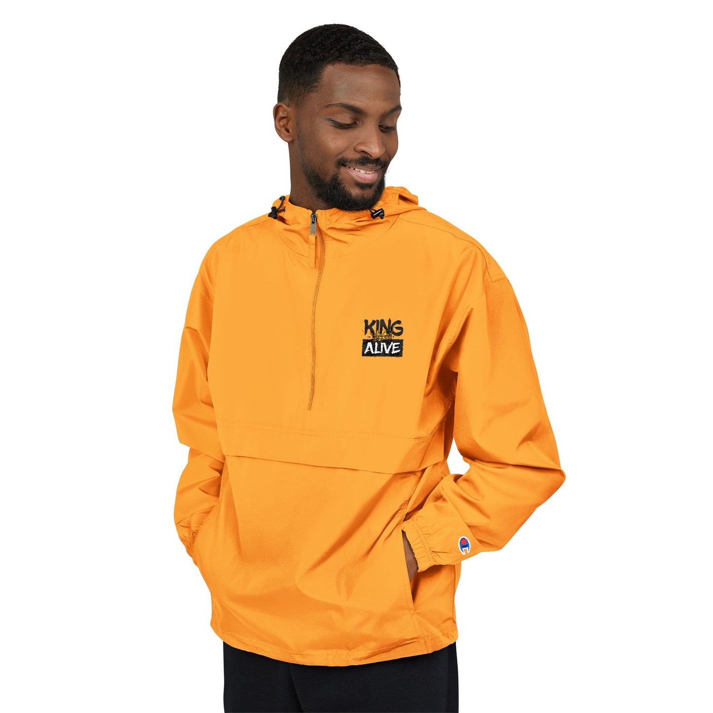 Anorak Jacket — Bright Packable Windbreaker with 'KING' Graphic