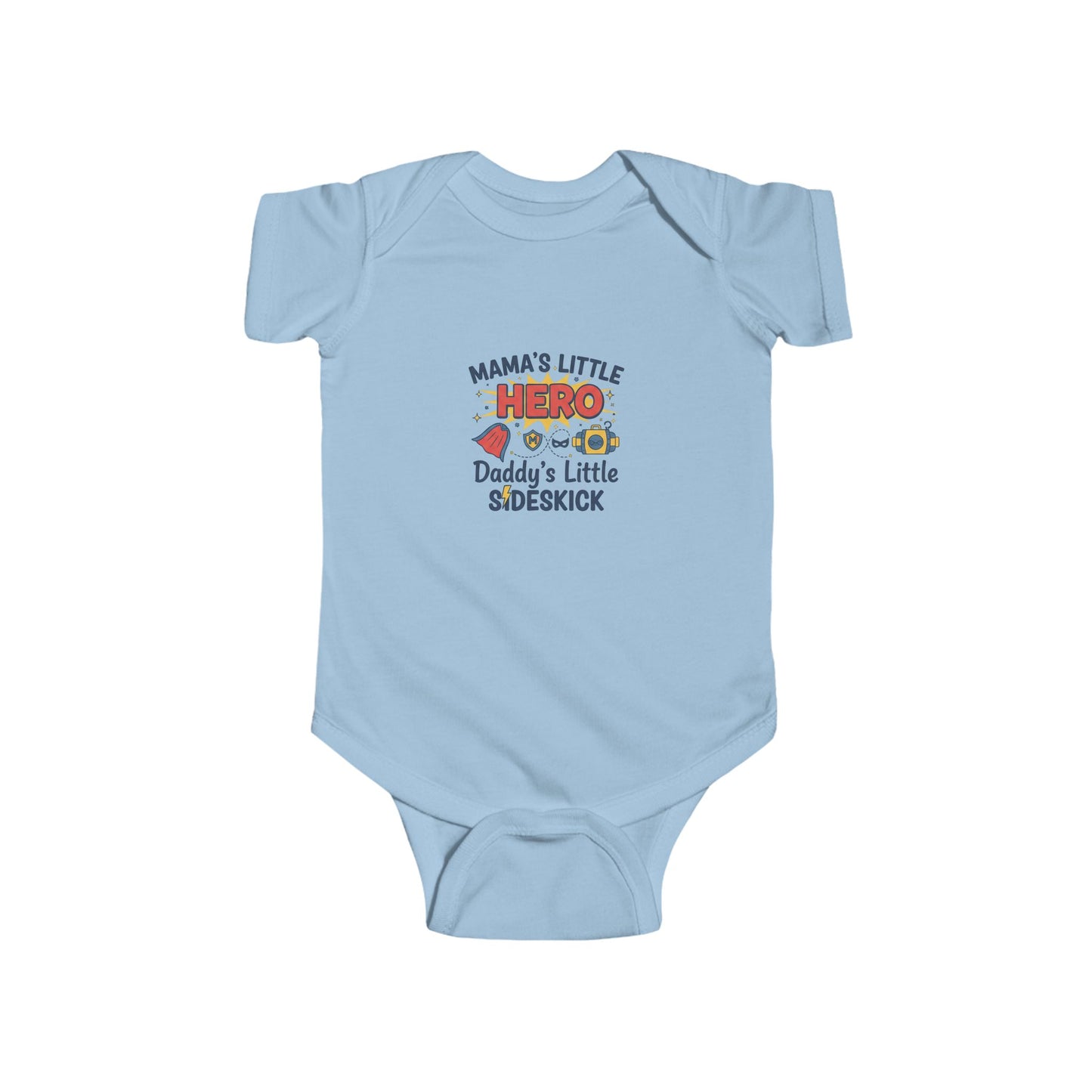 Mama's Little Hero Daddy's Little Sidekick Infant Bodysuit | Superhero Baby