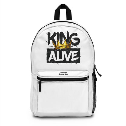 King Alive Backpack — Youth Streetwear School Bag with Crown Graphic