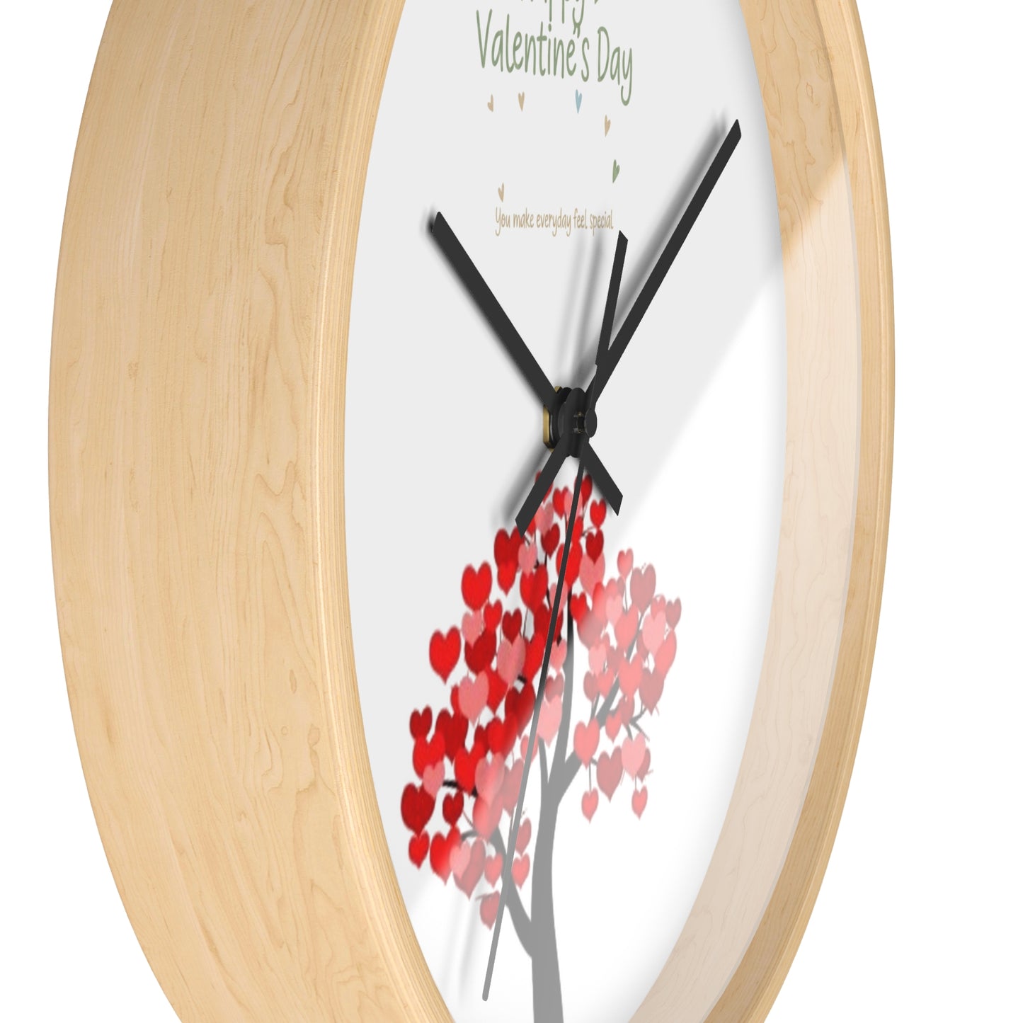 Valentine Heart Tree Wall Clock | Happy Valentine's Day design