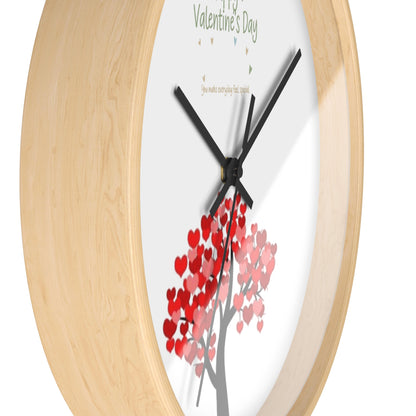 Valentine Heart Tree Wall Clock | Happy Valentine's Day design