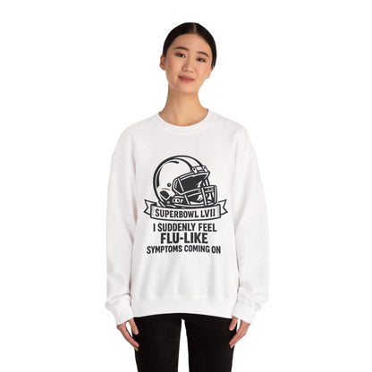Flu-Like Symptoms Football Helmet Crewneck Sweatshirt | Superbowl LVII Design