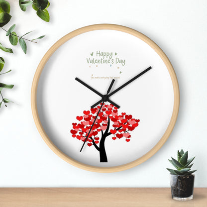 Valentine Heart Tree Wall Clock | Happy Valentine's Day design