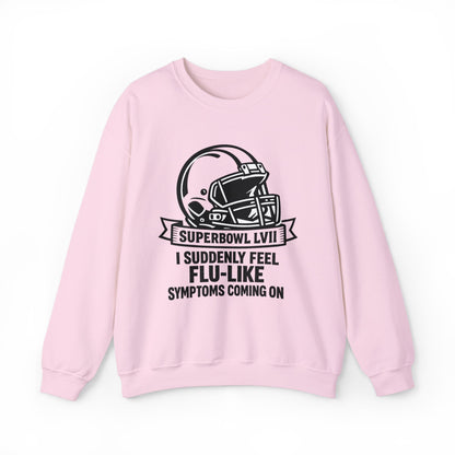 Flu-Like Symptoms Football Helmet Crewneck Sweatshirt | Superbowl LVII Design