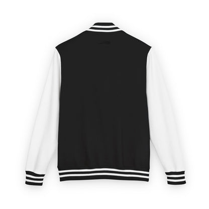 Letterman Jacket — Pink USA Peace Hand Graphic