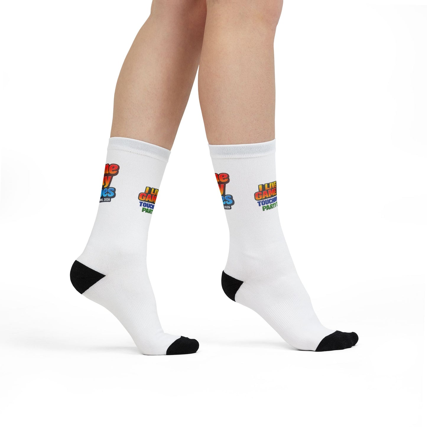 Game Day Vibes Crew Socks | Sports Touchdown Tailgate Sublimation Socks