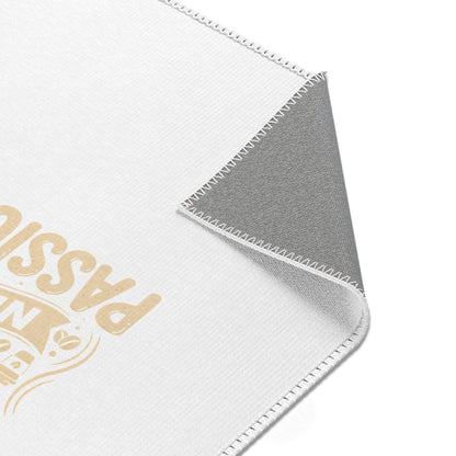 Coffee With a New Passion Area Rug — Minimalist Coffee Quote Kitchen Rug