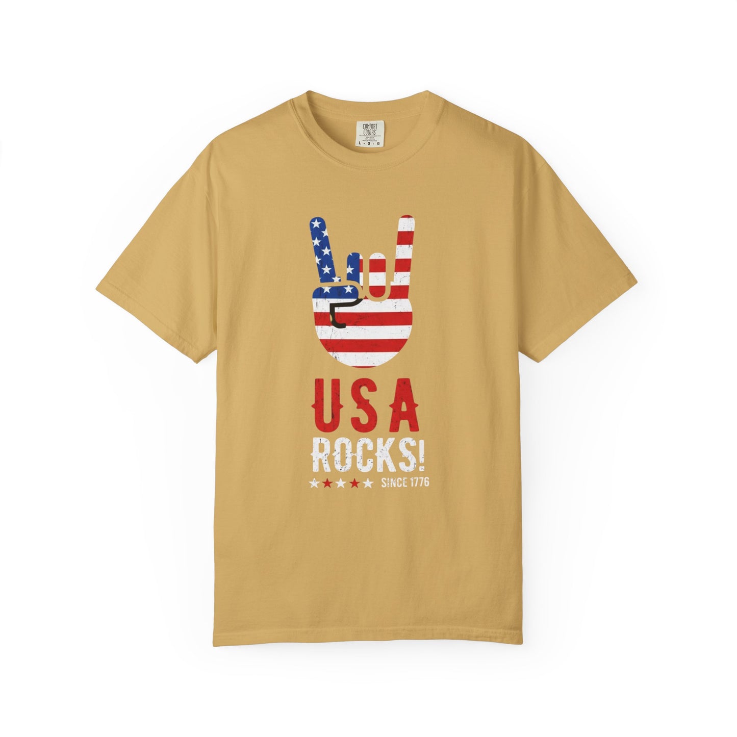 USA Rocks! Flag Hand Gesture T-Shirt