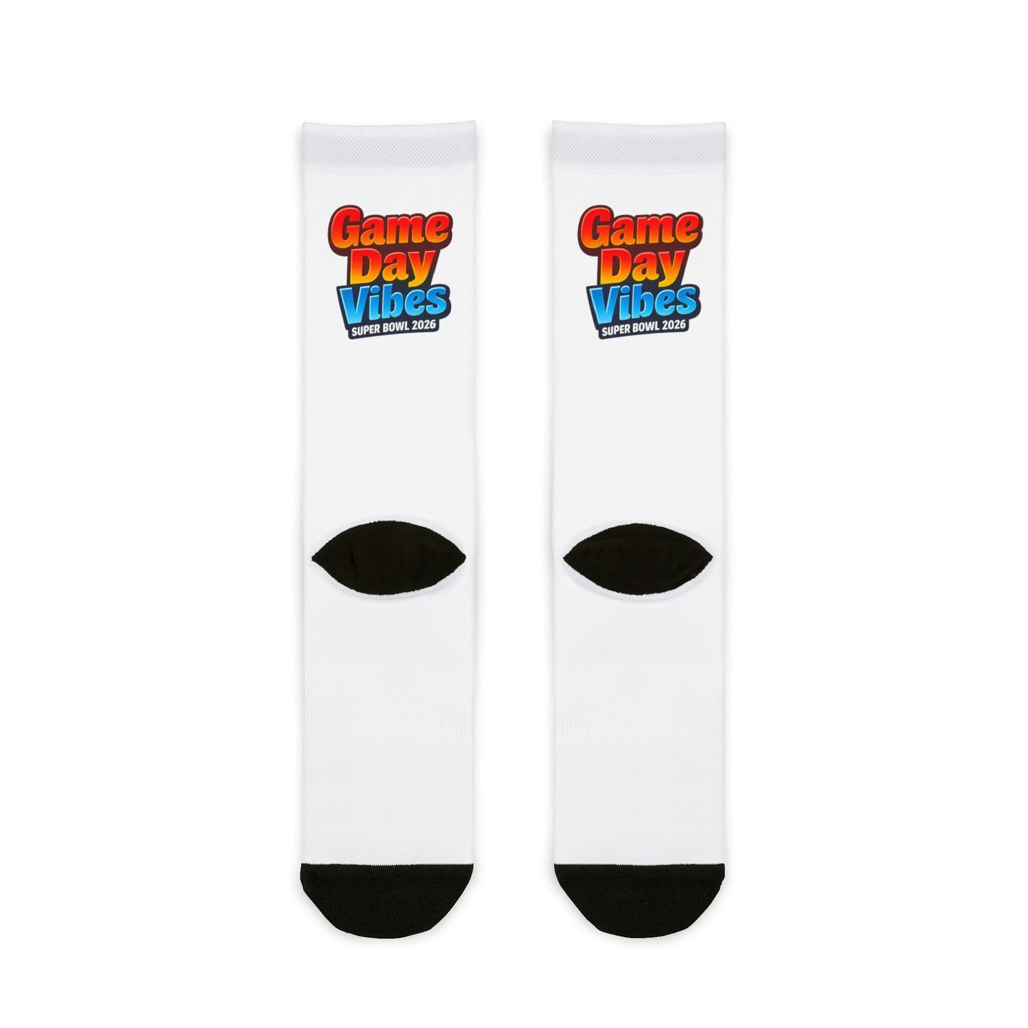 Game Day Vibes Crew Socks | Sports Touchdown Tailgate Sublimation Socks