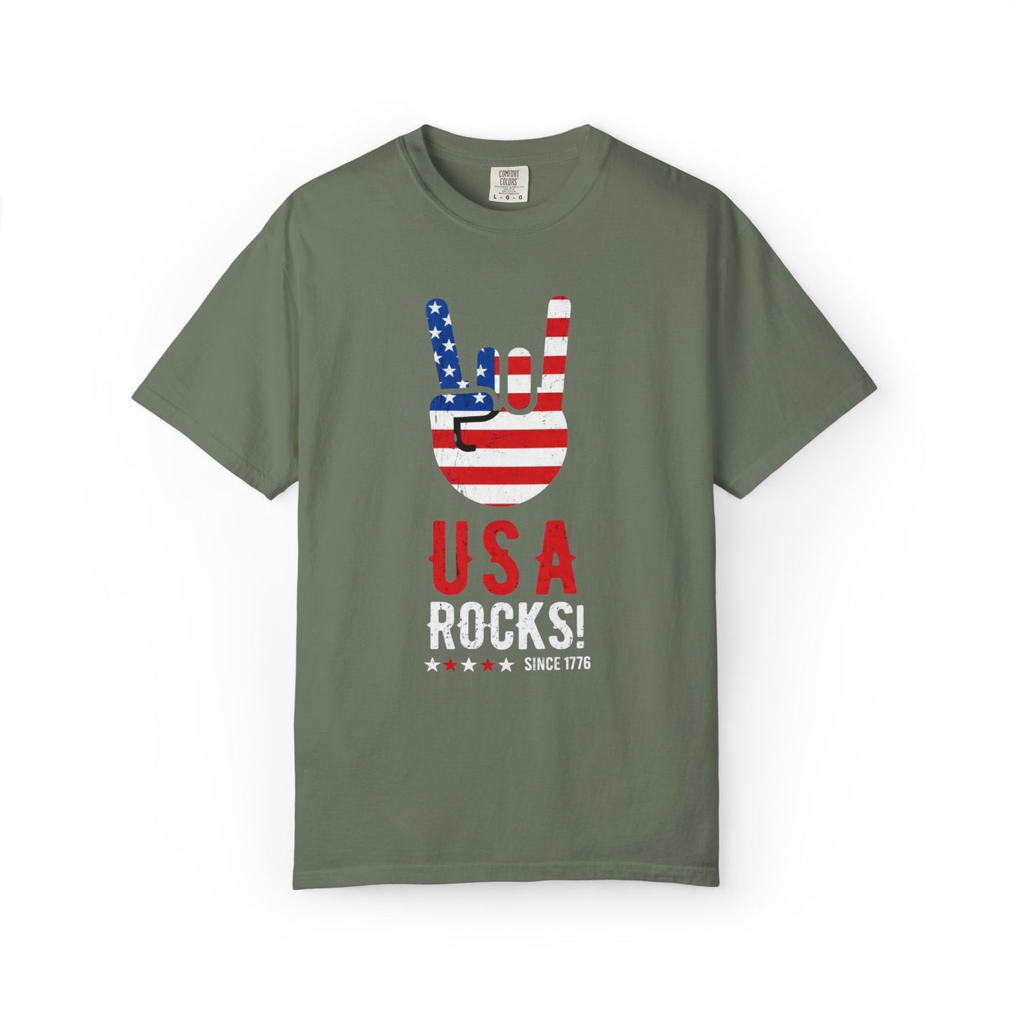 USA Rocks! Flag Hand Gesture T-Shirt