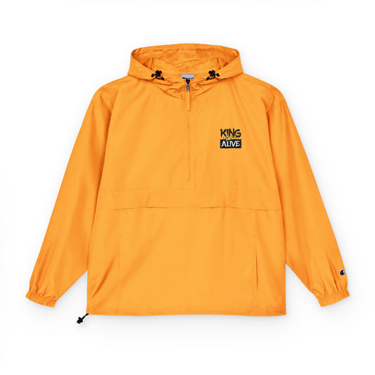 Anorak Jacket — Bright Packable Windbreaker with 'KING' Graphic