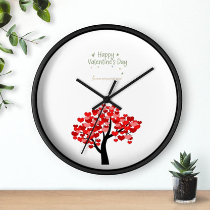 Valentine Heart Tree Wall Clock | Happy Valentine's Day design