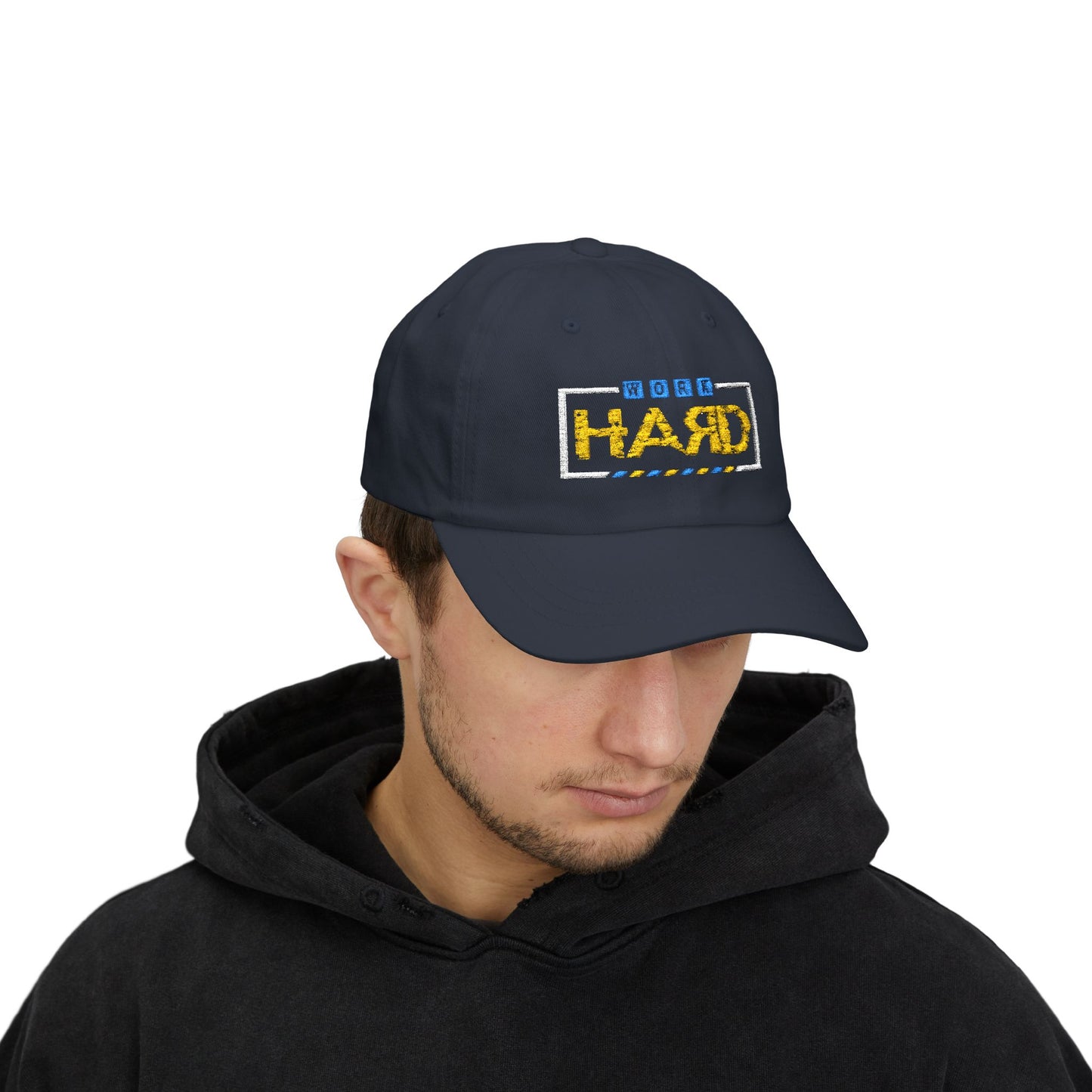 Work Hard Embroidered Dad Cap – Motivational Baseball Hat