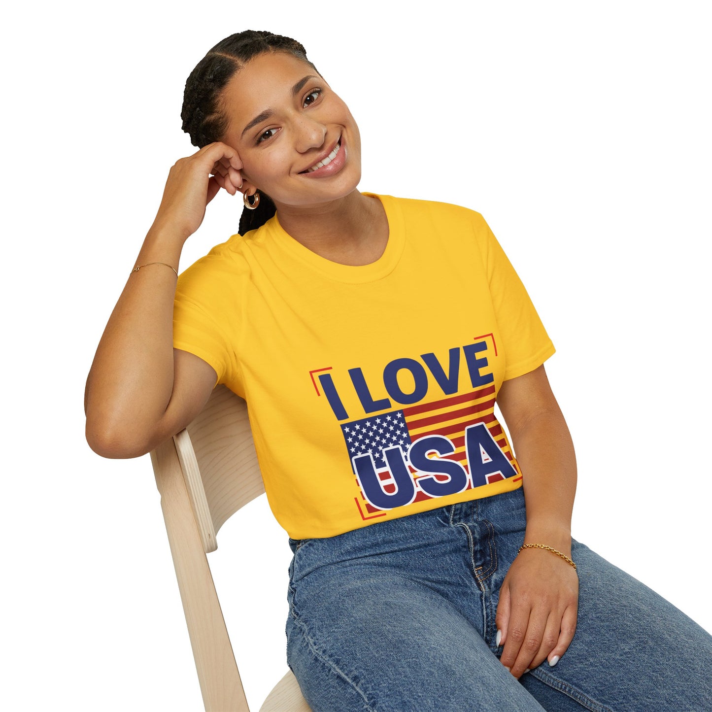 I Love USA T-Shirt — American Flag Patriotic Tee for 4th of July