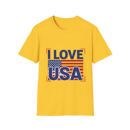 I Love USA T-Shirt — American Flag Patriotic Tee for 4th of July