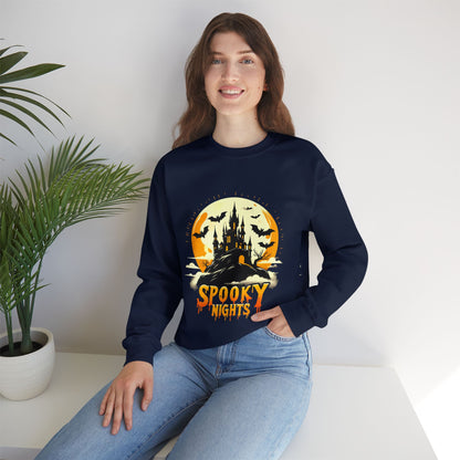 Spooky Nights Sweatshirt — Halloween Haunted Castle Crewneck