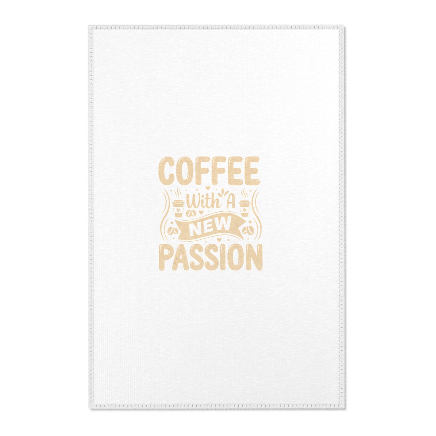 Coffee With a New Passion Area Rug — Minimalist Coffee Quote Kitchen Rug